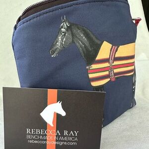Rebecca Ray Lilly Horse Round Top Pouch 11”wide X 10”tall